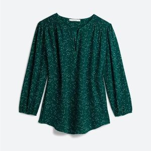 Fun2Fun Green Kenmore Split Neck Blouse